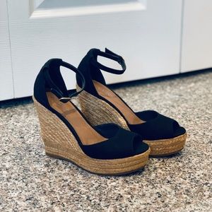ALDO - Black Wedge Platform Summer Heels